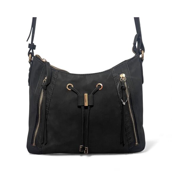 Rosetti Jane Crossbody Shoulder Bag Purse in Black & Gold Adjustable Strap NWOT - Picture 3 of 8